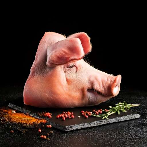 Cabeza de cerdo con papada